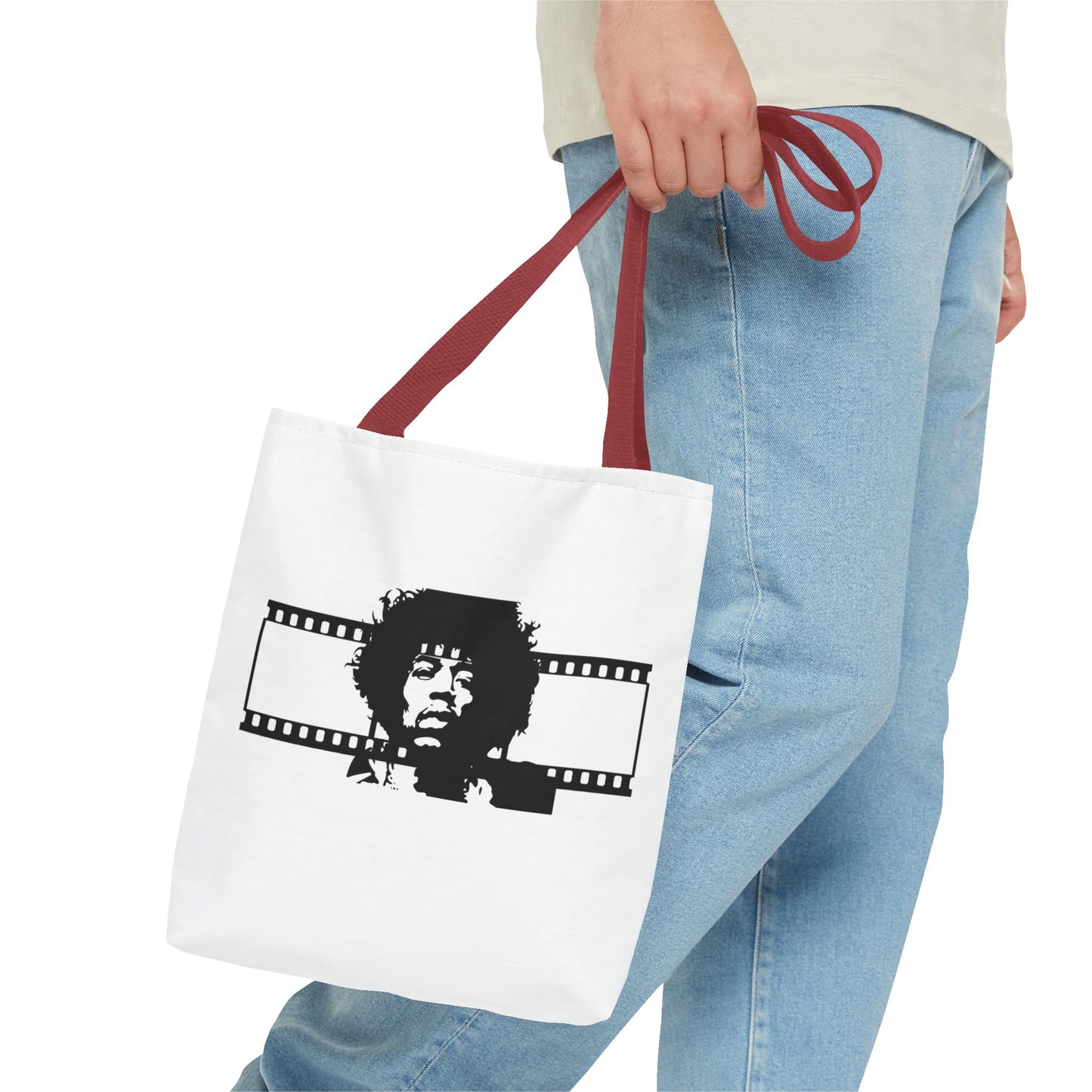 Jimi Hendrix Retro Film Tote Bag with Iconic Music Legend Design