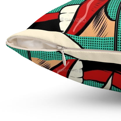 Nostalgia Pop Art Square Pillow – Vintage-Inspired Home Decor