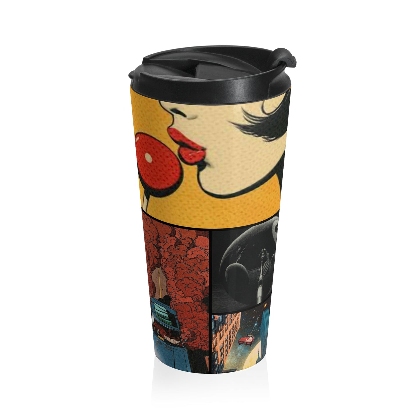 Retro Pop Art Stainless Steel Travel Mug - Perfect for Coffee Lovers!