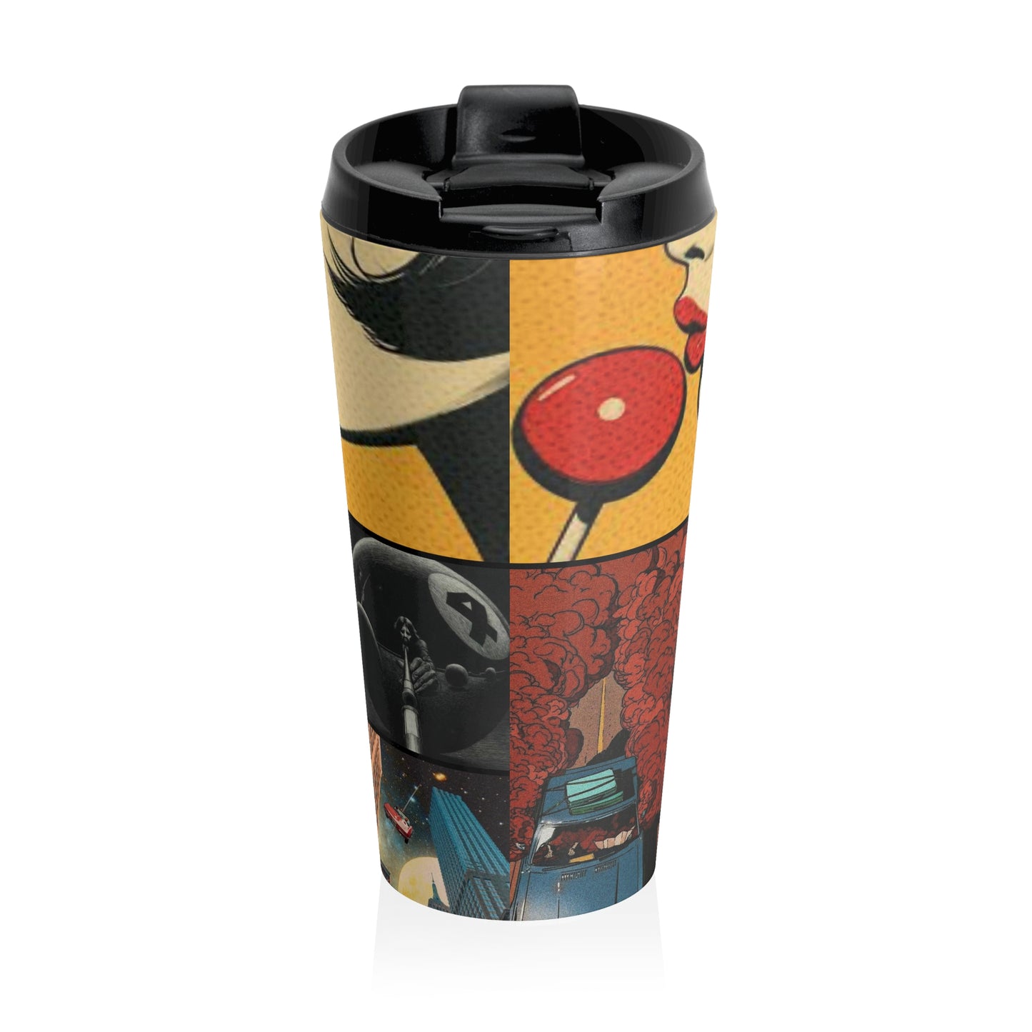 Retro Pop Art Stainless Steel Travel Mug - Perfect for Coffee Lovers!