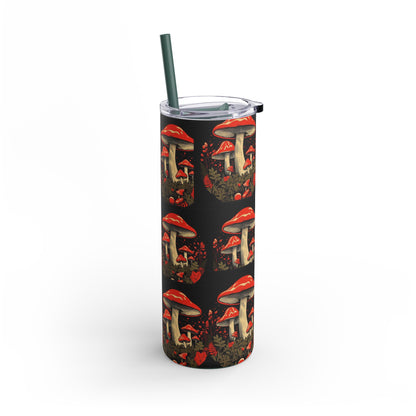 Mushroom-Themed Tumbler - 20oz Skinny Matte Travel Cup