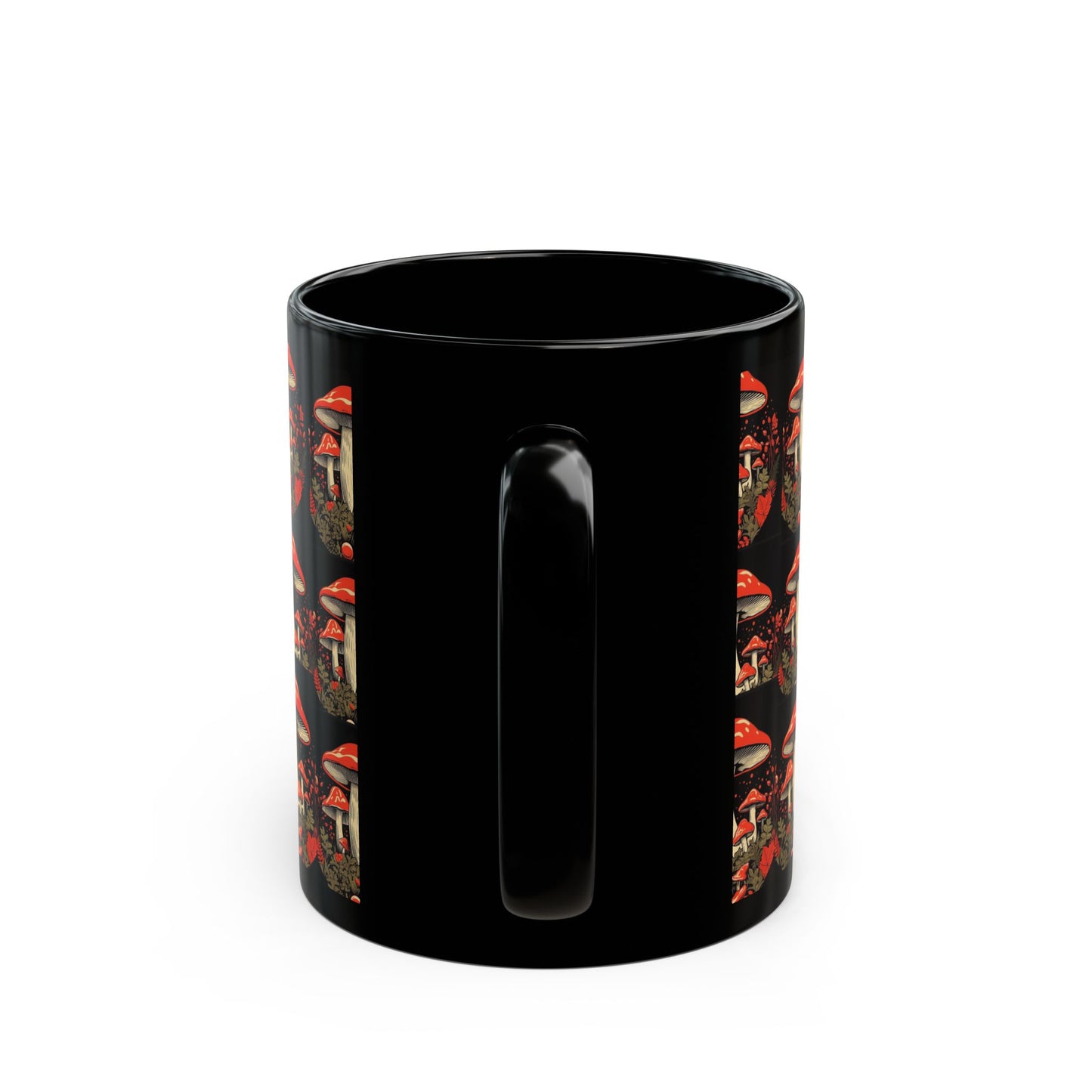 Mushroom-Themed Black Mug - Perfect for Nature Lovers & Gift Ideas