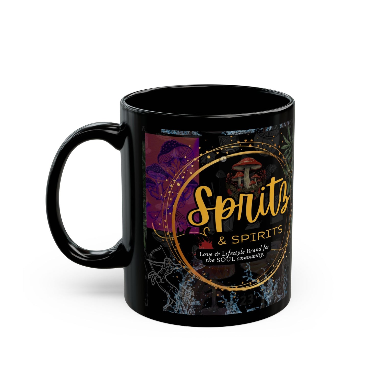 Spirits & Spirits Signature Member Black Mug - 11oz & 15oz Coffee Cup