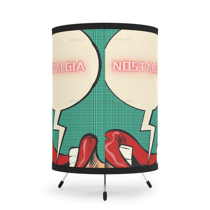 Retro Nostalgia Tripod Lamp - High-Res Printed Shade for Unique Home Decor