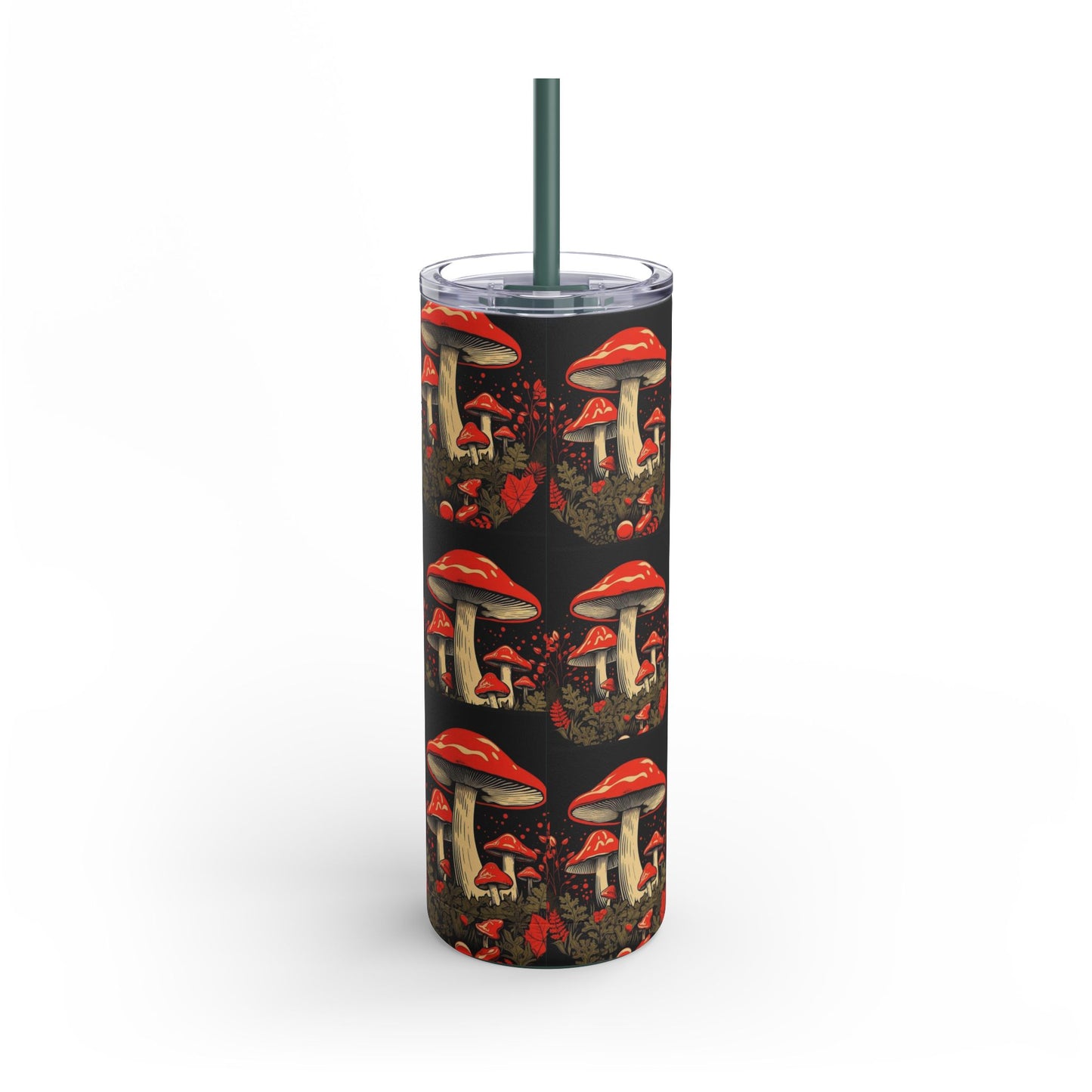 Mushroom-Themed Tumbler - 20oz Skinny Matte Travel Cup