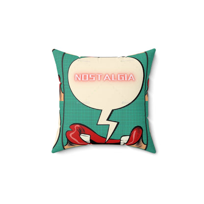 Nostalgia Pop Art Square Pillow – Vintage-Inspired Home Decor