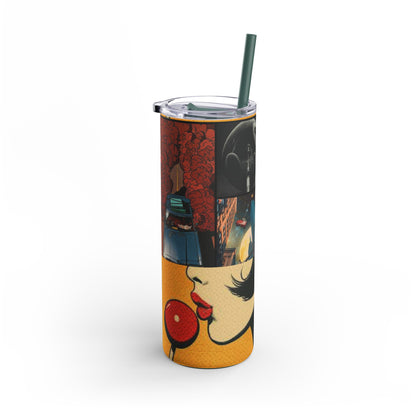 Retro Vintage Vibes Matte Tumbler - 20oz, Stylish Drinkware with Pop Art Design