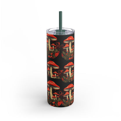 Mushroom-Themed Tumbler - 20oz Skinny Matte Travel Cup