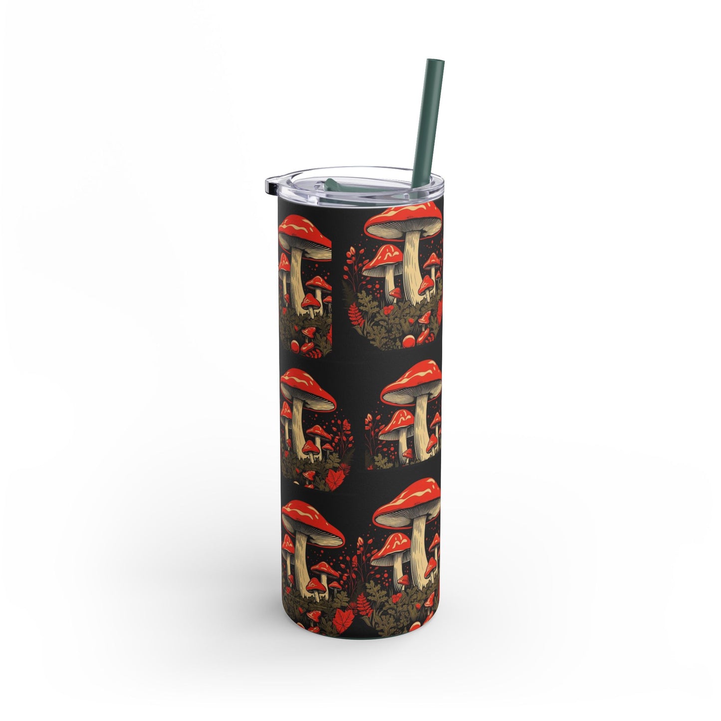 Mushroom-Themed Tumbler - 20oz Skinny Matte Travel Cup