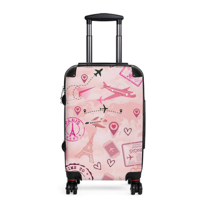 Stylish Travel Girly Suitcase with Parisian Design - Perfect for Jetsetters & Travel Enthusiasts