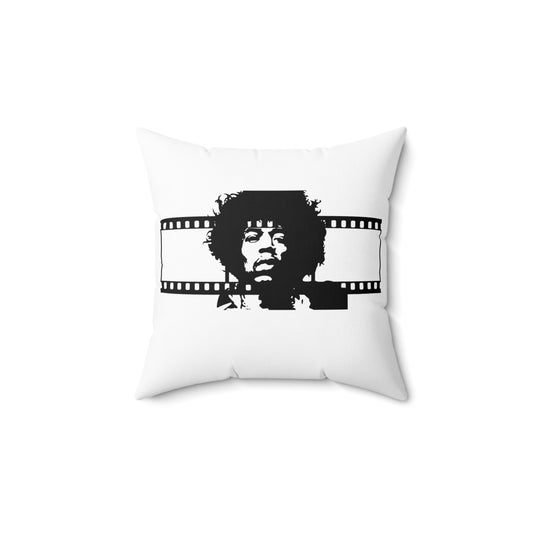 Jimi Hendrix Inspired Spun Polyester Square Pillow | Vintage Music Decor