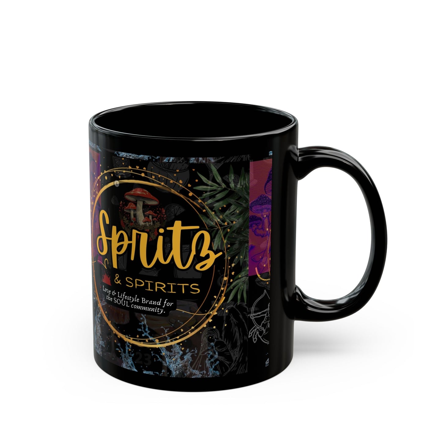 Spirits & Spirits Signature Member Black Mug - 11oz & 15oz Coffee Cup