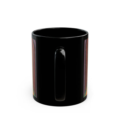 Retro Rainbow Path Black Mug - 11oz & 15oz, Perfect for Coffee Lovers and Gift-Giving