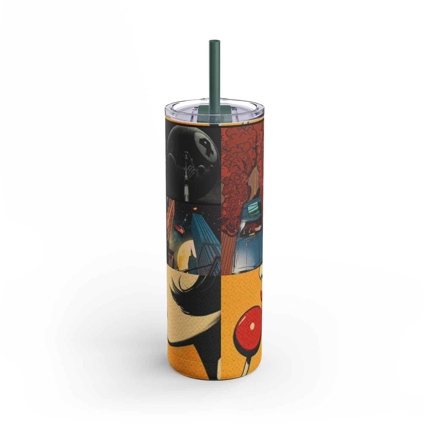 Retro Vintage Vibes Matte Tumbler - 20oz, Stylish Drinkware with Pop Art Design