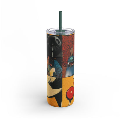 Retro Vintage Vibes Matte Tumbler - 20oz, Stylish Drinkware with Pop Art Design