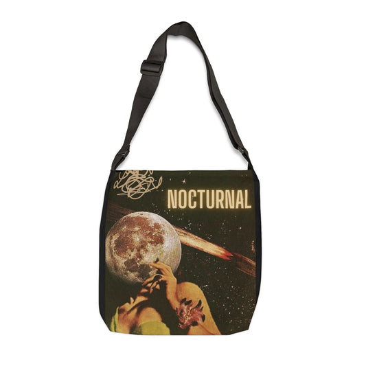 Nocturnal Adjustable Tote Bag - Cosmic Floral Design for Night Owls